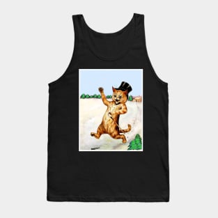 Cat with a Top Hat : A Louis Wain abstract psychedelic Art Print Tank Top